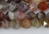 CAA1007 15.5 inches 6mm faceted nuggets botswana agate beads