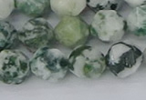 CAA1022 15.5 inches 10mm faceted nuggets tree agate beads