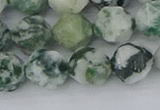 CAA1023 15.5 inches 12mm faceted nuggets tree agate beads