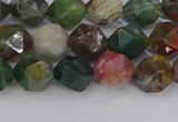 CAA1027 15.5 inches 8mm faceted nuggets Indian agate beads