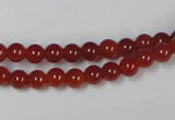 CAA110 15.5 inches 5mm round red agate gemstone beads wholesale