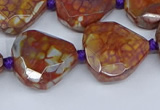 CAA1135 18*20mm - 25*35mm faceted freeform dragon veins agate beads