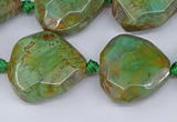 CAA1140 18*20mm - 25*35mm faceted freeform dragon veins agate beads