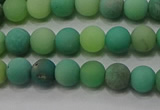 CAA1150 15.5 inches 4mm round matte grass agate beads wholesale