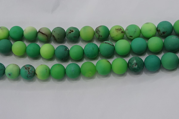 CAA1153 15.5 inches 10mm round matte grass agate beads wholesale