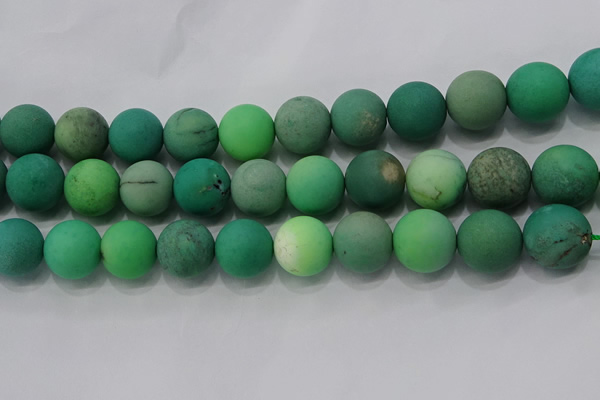 CAA1155 15.5 inches 14mm round matte grass agate beads wholesale