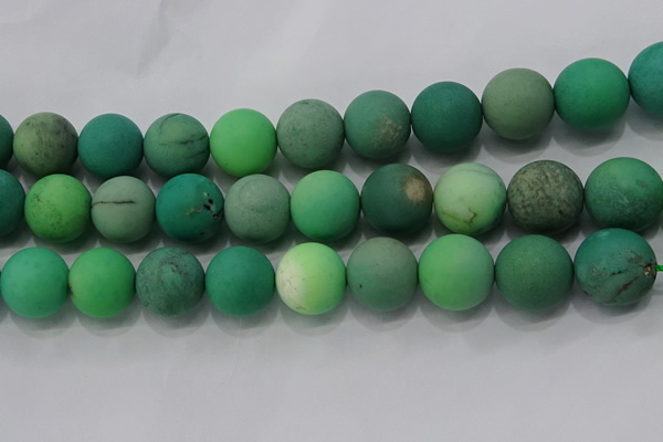 CAA1156 15.5 inches 16mm round matte grass agate beads wholesale