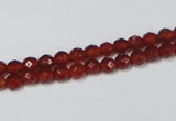 CAA117 15.5 inches 4mm faceted round red agate gemstone beads