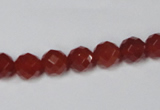 CAA118 15.5 inches 8mm faceted round red agate gemstone beads