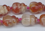 CAA1183 15.5 inches 15*20mm carved calabash sakura agate beads