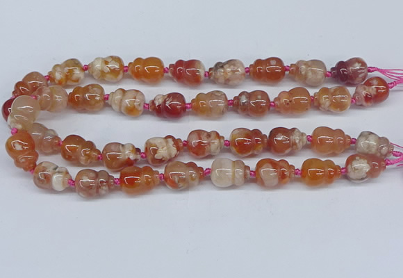 CAA1183 15.5 inches 15*20mm carved calabash sakura agate beads