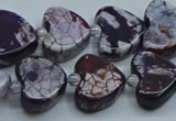 CAA1187 15.5 inches 16mm - 18mm heart dragon veins agate beads