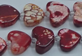 CAA1188 15.5 inches 16mm - 18mm heart dragon veins agate beads