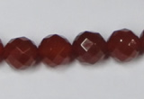 CAA119 15.5 inches 12mm faceted round red agate gemstone beads