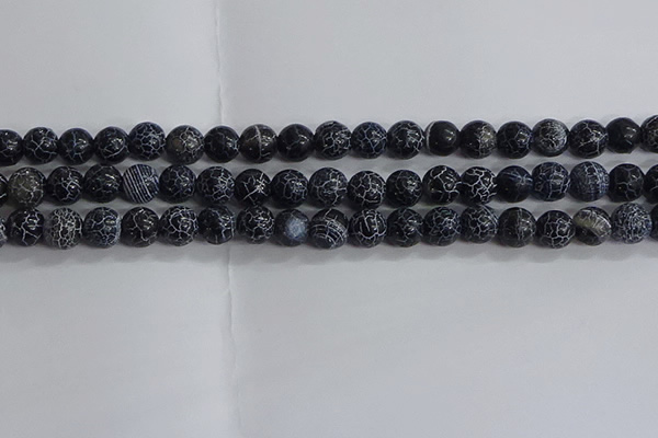 CAA1211 15.5 inches 8mm round frosted agate beads wholesale