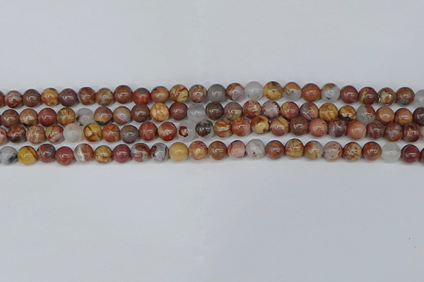 CAA1221 15.5 inches 6mm round gold mountain agate beads