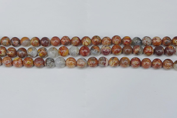 CAA1222 15.5 inches 8mm round gold mountain agate beads