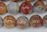 CAA1224 15.5 inches 12mm round gold mountain agate beads