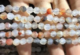 CAA1230 15.5 inches 6mm faceted nuggets matte dendritic agate beads