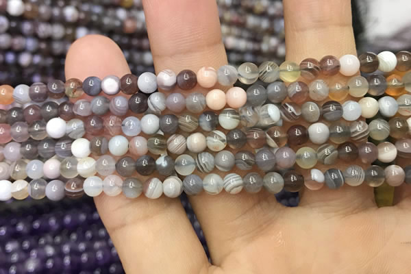 CAA1250 15.5 inches 4mm round Botswana agate beads wholesale