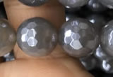 CAA1262 15.5 inches 10mm faceted round AB-color grey agate beads