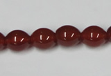 CAA130 15.5 inches 10*12mm egg-shaped red agate gemstone beads