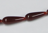 CAA133 15.5 inches 8*22mm teardrop red agate gemstone beads