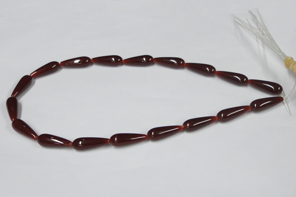 CAA133 15.5 inches 8*22mm teardrop red agate gemstone beads