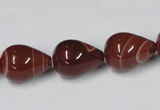 CAA135 15.5 inches 8*16mm teardrop red agate gemstone beads