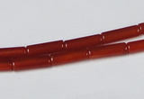 CAA136 15.5 inches 4*13mm column red agate gemstone beads