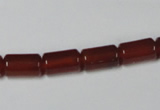 CAA138 15.5 inches 7*12mm column red agate gemstone beads