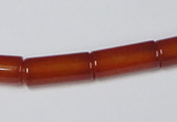 CAA140 15.5 inches 8*18mm column red agate gemstone beads