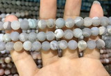 CAA1402 15.5 inches 8mm round matte druzy agate beads