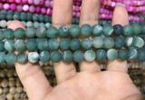 CAA1409 15.5 inches 8mm round matte druzy agate beads