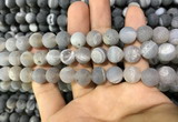 CAA1417 15.5 inches 10mm round matte druzy agate beads