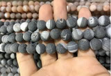 CAA1425 15.5 inches 10mm round matte druzy agate beads