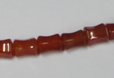 CAA143 15.5 inches 8*10mm bamboo shape red agate gemstone beads