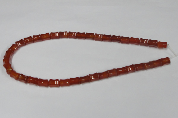 CAA143 15.5 inches 8*10mm bamboo shape red agate gemstone beads