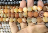 CAA1434 15.5 inches 12mm round matte druzy agate beads