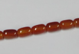 CAA144 15.5 inches 6*9mm drum red agate gemstone beads