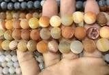 CAA1449 15.5 inches 14mm round matte druzy agate beads