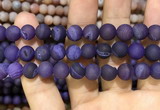 CAA1451 15.5 inches 14mm round matte druzy agate beads