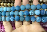 CAA1453 15.5 inches 14mm round matte druzy agate beads