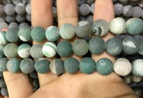 CAA1454 15.5 inches 14mm round matte druzy agate beads