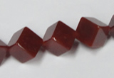 CAA148 15.5 inches 10*10mm cube red agate gemstone beads