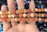 CAA1491 15.5 inches 8mm round matte banded agate beads wholesale