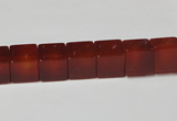 CAA150 15.5 inches 8*8mm cube red agate gemstone beads