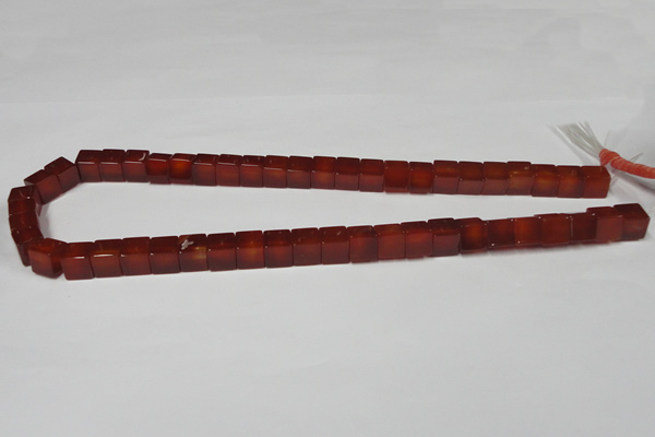 CAA150 15.5 inches 8*8mm cube red agate gemstone beads