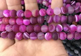 CAA1503 15.5 inches 12mm round matte banded agate beads wholesale