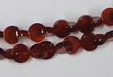 CAA151 15.5 inches 8*8mm curved moon red agate gemstone beads